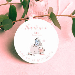 Nail Salon Business Branding Dankjewel Kaart Ronde Sticker
