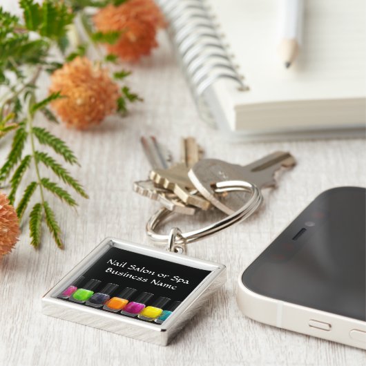 Nail Salon Business, Heldere Poolse flessen Sleutelhanger (Zijkant)