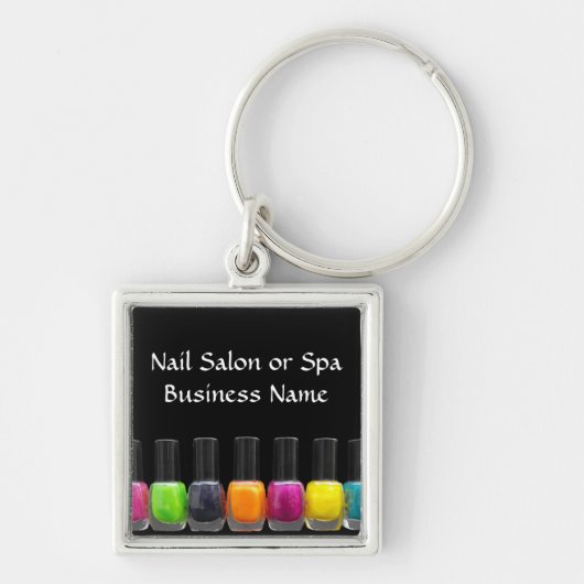 Nail Salon Business, Heldere Poolse flessen Sleutelhanger (Voorkant)