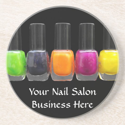 Nail Salon Business, heldere Poolse flessen Zandsteen Onderzetter (Voorkant)