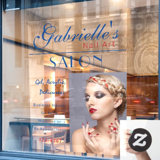 Nail Salon Business Window Cling LG Uw gegevens Raamsticker (Cafe Raam)