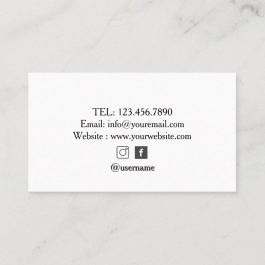 Nail Salon Butterfly Polish Manicurist Visitekaartje (Achterkant)