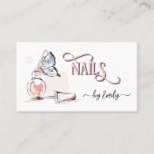 Nail Salon Butterfly Polish Manicurist Visitekaartje (Voorkant)