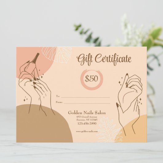 Nail Salon Cadeaubon (Staand voorkant)