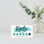 Nail Salon Cute Turquoise Manicurist Loyalty (Staand voorkant)