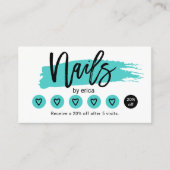 Nail Salon Cute Turquoise Manicurist Loyalty (Voorkant)