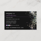 Nail Salon Diamond Hands Paars Glitter Nail Tech Visitekaartje (Achterkant)