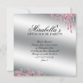 Nail Salon Elegant Roze Glitter Bling Kaart (Achterkant)