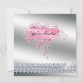 Nail Salon Elegant Roze Glitter Bling Kaart (Voorkant)