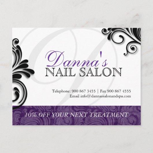 Nail Salon en Spa Adverteren Briefkaart (Voorkant)