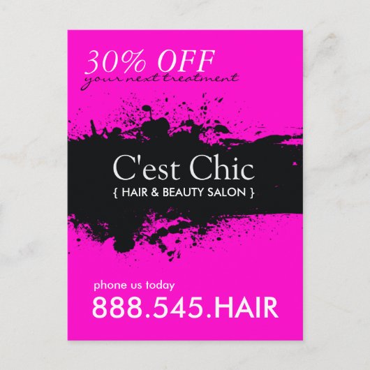 Nail Salon en Spa Adverteren Briefkaart (Voorkant)