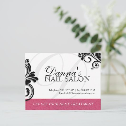 Nail Salon en Spa Adverteren Briefkaart (Staand voorkant)