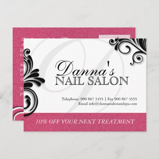 Nail Salon en Spa Adverteren Briefkaart (Voorkant / Achterkant)