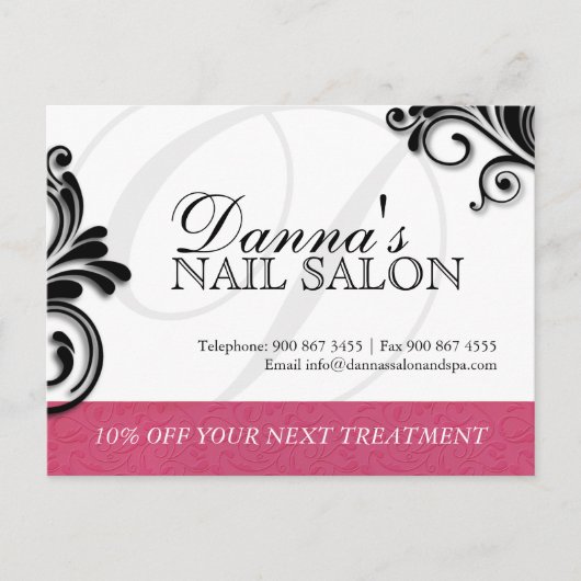 Nail Salon en Spa Adverteren Briefkaart (Voorkant)