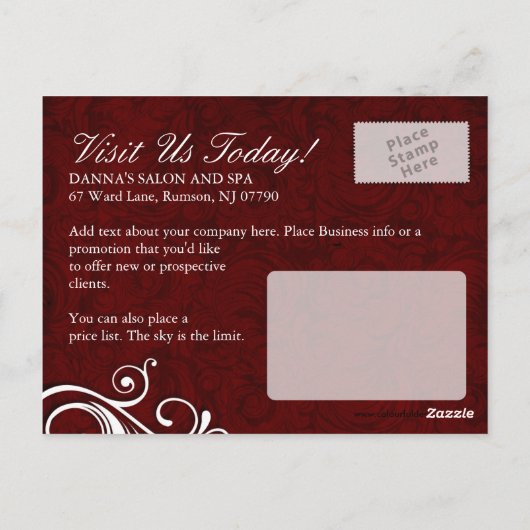 Nail Salon en Spa Adverteren Briefkaart (Achterkant)