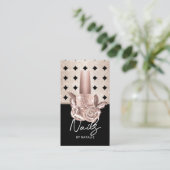 Nail Salon Geometric Gold Poolse ventilatormanicur Visitekaartje (Staand voorkant)