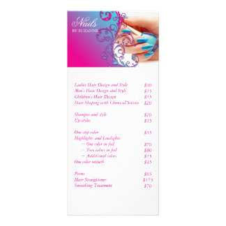 Nail Salon Glitter Blue Roze Reclamekaart