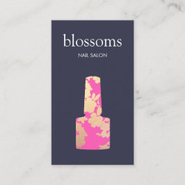 Nail Salon Gold Glitter Floral Visitekaartje