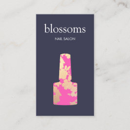 Nail Salon Gold Glitter Floral Visitekaartje