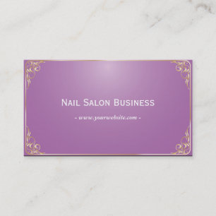 Nail Salon Gold omegramed Elegant Paars Visitekaartje