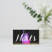Nail Salon Gold Paars Poolse bottelaar Visitekaartje (Staand voorkant)