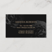 Nail Salon Gold Poolse fles Elegant Black Floral Visitekaartje (Achterkant)