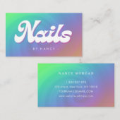 Nail Salon Groovy Rainbow Swirl Visitekaartje (Voorkant / Achterkant)