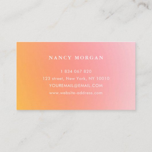 Nail Salon Groovy Retro Peach Visitekaartje (Achterkant)
