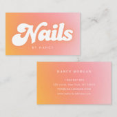 Nail Salon Groovy Retro Peach Visitekaartje (Voorkant / Achterkant)