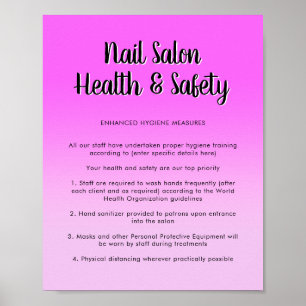 Nail Salon Health Bright Paars Covid Safety Poster