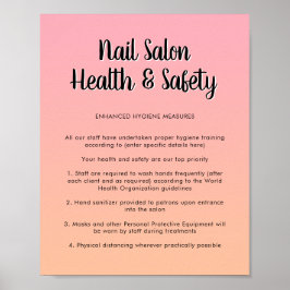 Nail Salon Health Pink Pastel Kleur Covid Safety Poster