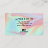 Nail Salon Holographic Glitter Drift Typografie Visitekaartje (Achterkant)
