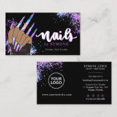 Nail Salon Holographic Glitter Nail Tech Beauty Visitekaartje (Voorkant / Achterkant)