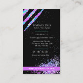 Nail Salon Holographic Modern Glam Trendy Visitekaartje (Achterkant)
