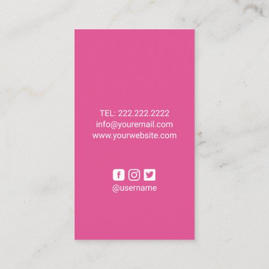 Nail Salon Hot Pink Poolse Manicurist Beauty Visitekaartje (Achterkant)