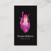 Nail Salon Hot Pink Poolse Manicurist Beauty Visitekaartje (Voorkant)