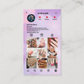 Nail Salon Instagram Fotocollage Holografisch Visitekaartje (Voorkant)