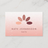 Nail Salon Logo Modern Peach Rosy Manicurist Visitekaartje (Voorkant)