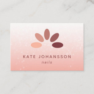 Nail Salon Logo Modern Peach Rosy Manicurist Visitekaartje