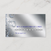Nail Salon Loyalty Card Glitter Silver Blue Pools (Achterkant)