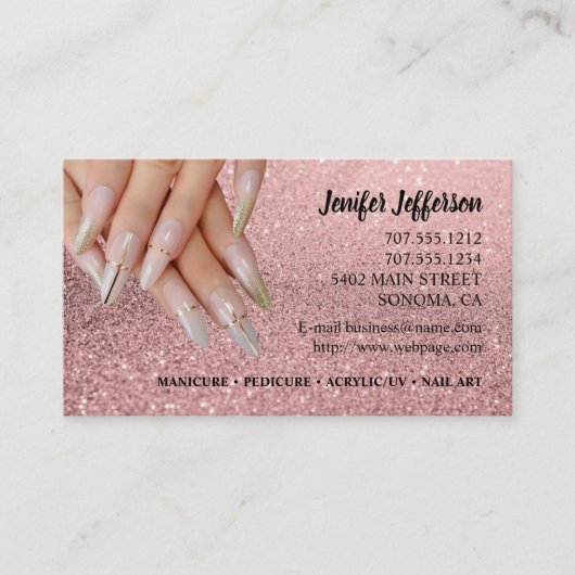 Nail Salon Loyalty Korting Visitekaartje (Voorkant)