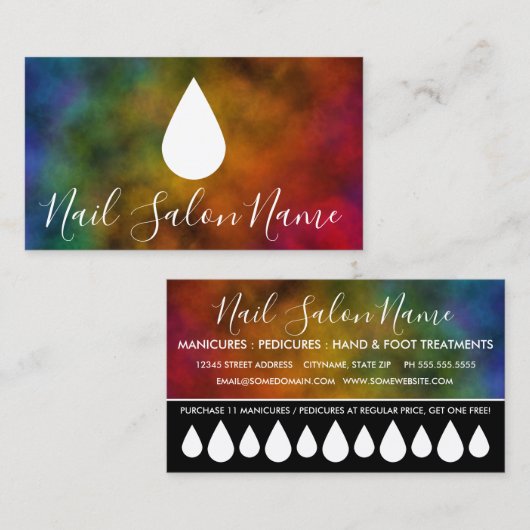 Nail Salon Loyalty Punch Card (Voorkant / Achterkant)