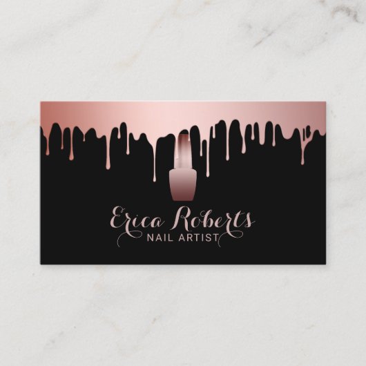 Nail Salon Makeup Artiest Roos Gold Driving Pools Visitekaartje (Voorkant)