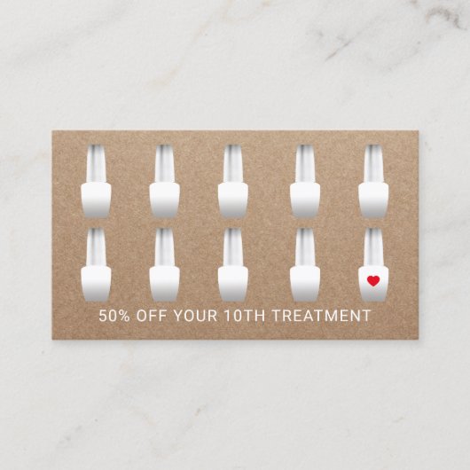 Nail Salon Makeup kunstenaar Rustic Kraft Klantenkaartje (Voorkant)