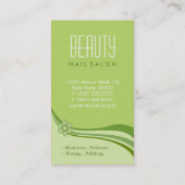 Nail Salon Manicure SPA Natuur Groene Floral Class Visitekaartje (Achterkant)