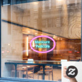 Nail Salon Manicures Pink Blue Raamsticker (Cafe Raam)