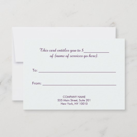 Nail Salon Manicurist Cadeaubon (Achterkant)