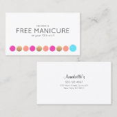 Nail Salon Manicurist Customer Loyalty 10 Punch (Voorkant / Achterkant)