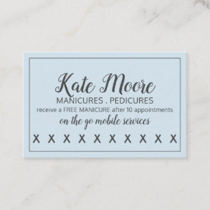 Nail Salon Manicurist Customer Loyalty Punch Kaart