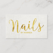 Nail Salon Manicurist Gold Script Appointment Afsprakenkaartje (Voorkant)